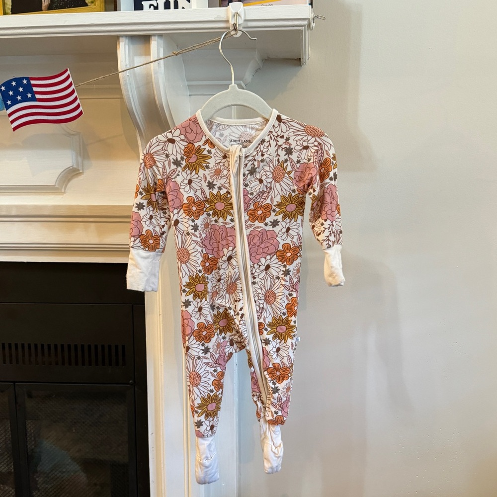 Caden Lane boho floral bamboo zippy 0-3